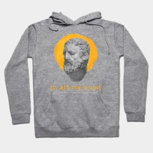 In Art We Trust | Plaster Head With Gold Paint Stroke Hoodie